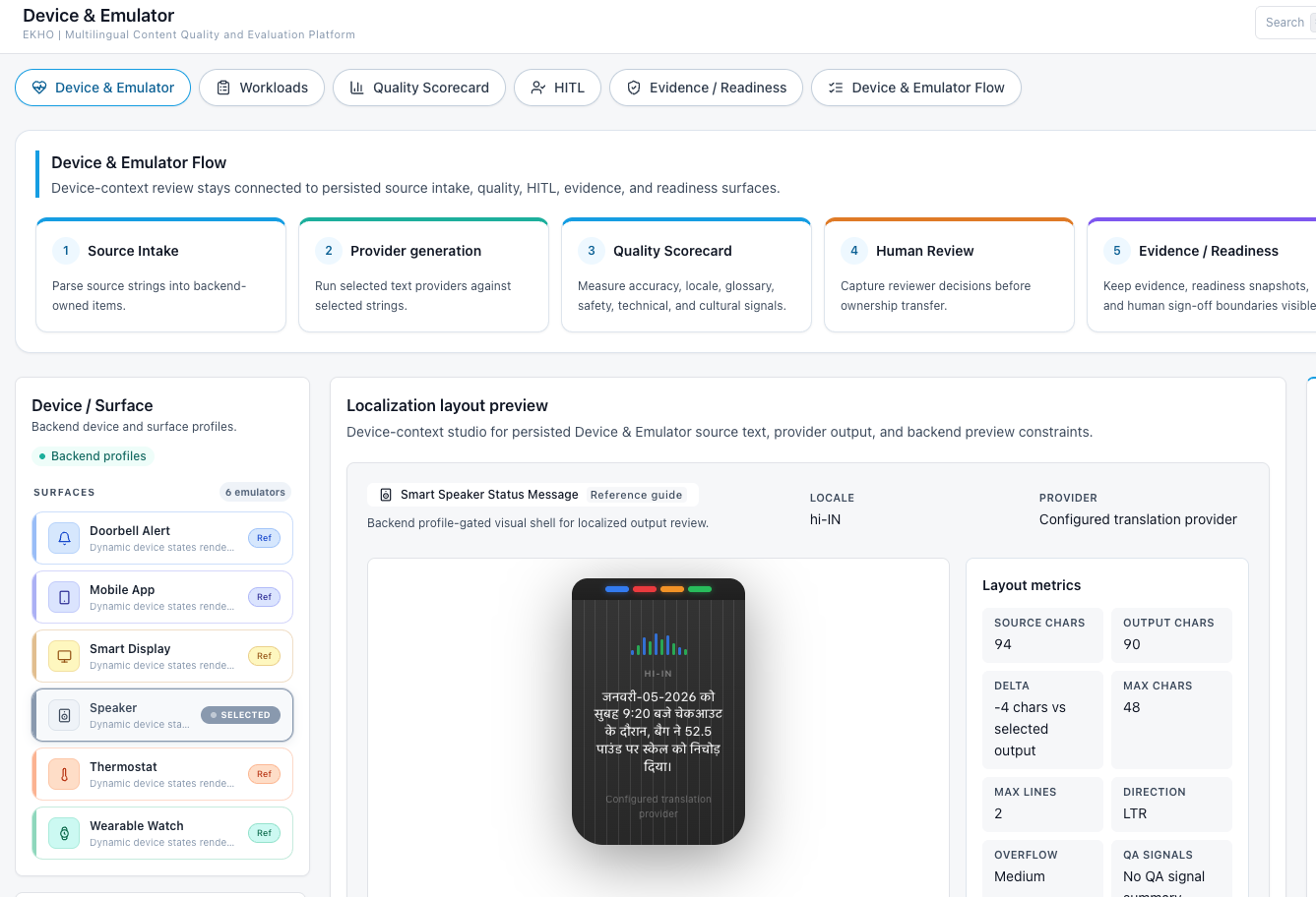 EKHO — Hindi localization on Smart Speaker